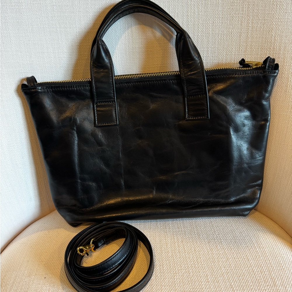 Satchel large Monte Carlo! Distressed black leather Bag!